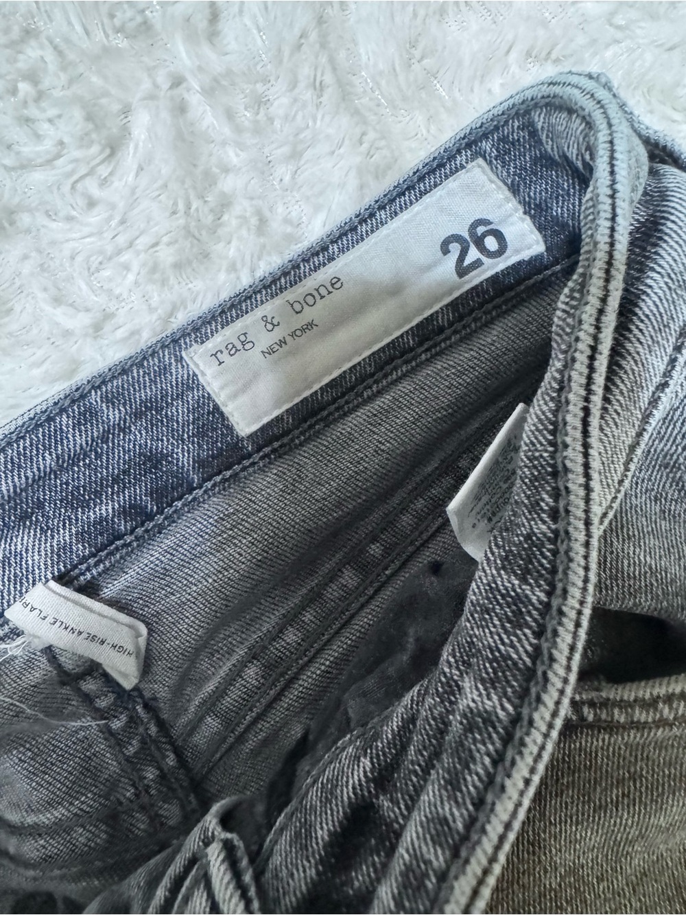 rag & bone Gray Wide Leg High-Rise Jeans - Picture 6 of 7